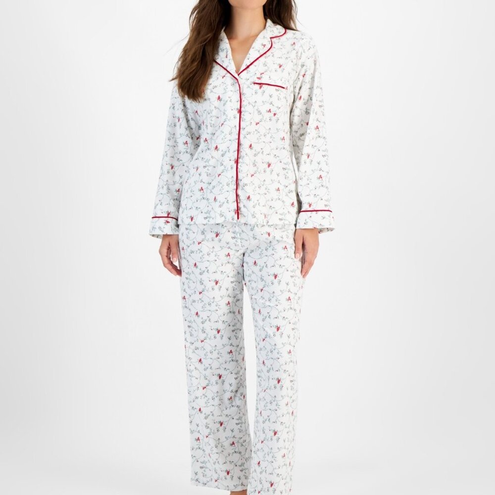 Charter Club Women's 2-Pc. Cotton Flannel Packaged Pajamas Set Delicate Cardinal